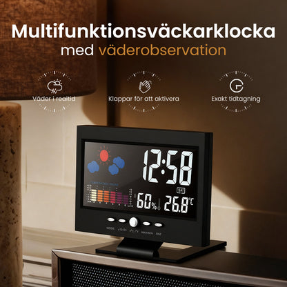 🔥Digital LED -temperaturfuktighet Monitor Väderprognos LED -bordsvattenklocka