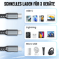 Transparent, bright 3-in-1 data cable with super-fast charging