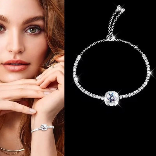 💖HET FÖRSÄLJNING 50% RABATT💖✨Armband med Cubic Zirconia-stenar i koppar, utsökt lyxig glittrande accessoar för kvinno