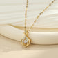 Rhinestone Pendant with Gold-Tone Copper & Titanium Steel Chain
