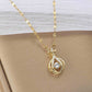 Rhinestone Pendant with Gold-Tone Copper & Titanium Steel Chain
