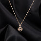 Rhinestone Pendant with Gold-Tone Copper & Titanium Steel Chain