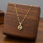 Rhinestone Pendant with Gold-Tone Copper & Titanium Steel Chain