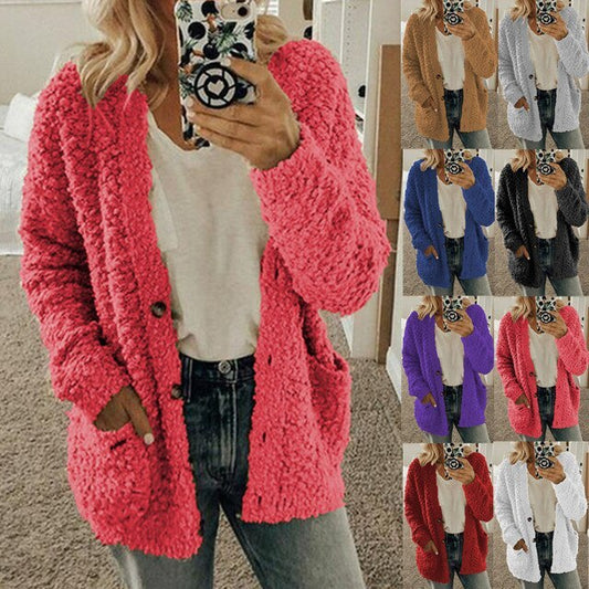 🔥Höst och vinter Stor storlek Cardigan Casual Velvet Short Jacket Super lågt pris