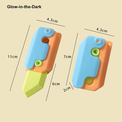 Kreativ 3D Radish Knife Stressavlastande suddgummi
