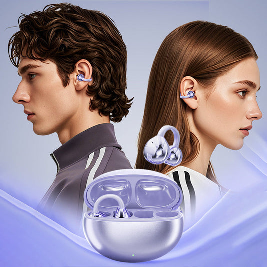 Bluetooth 5.4 Clip-On Open Ear-öronsnäckor med brusreducering