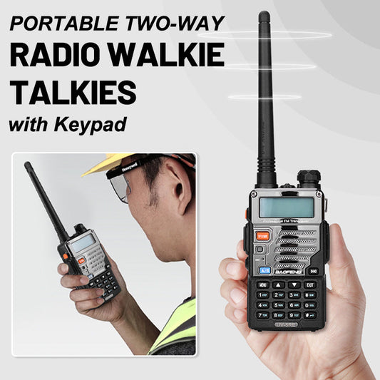 Bärbar tvåvägsradio Walkie Talkies med knappsats