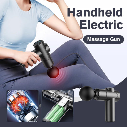 Handhållen elektrisk massagepistol med 4 stycken huvuden