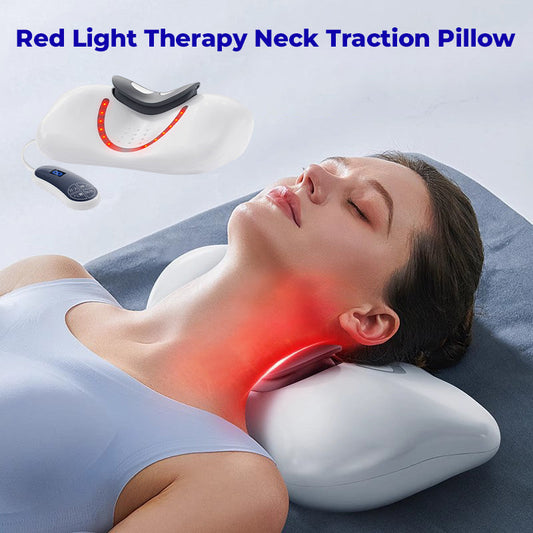 💥🥰Rotlicht-Therapie Nacken-Traktionskissen, elastisch, beruhigend, stimulierend