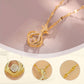 Rhinestone Pendant with Gold-Tone Copper & Titanium Steel Chain