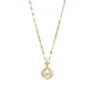 Rhinestone Pendant with Gold-Tone Copper & Titanium Steel Chain