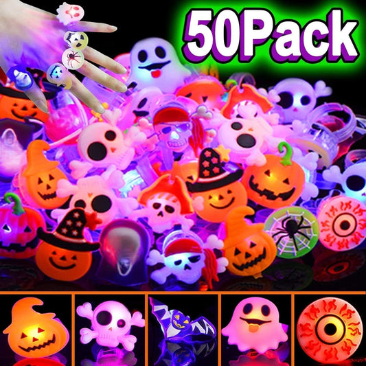 🎁LED-ljus Halloween-lysande ring😍 - Set med 50 st.