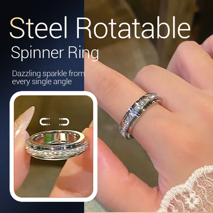 💖 Black-Friday-Erbjudande – 50 % Rabatt! 🔥Rotationsbar spinnerring i titanstål med zirkonia