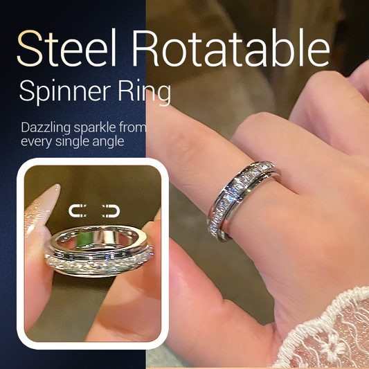 💖 Black-Friday-Erbjudande – 50 % Rabatt! 🔥Rotationsbar spinnerring i titanstål med zirkonia