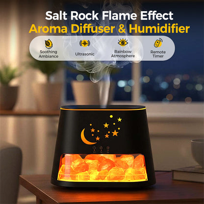 Salt Rock Flame Effect aromadiffusor och luftfuktare