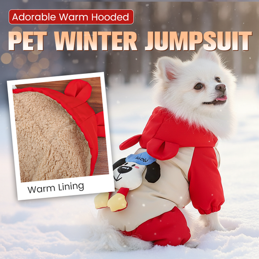 Bedårande varm vinteroverall med huva för husdjur