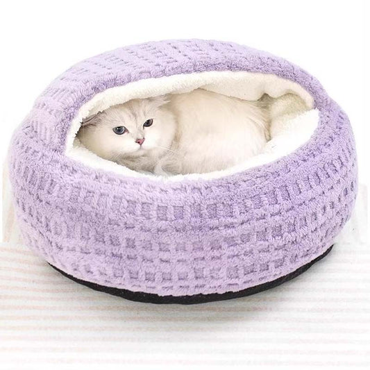 Cozy Hooded Cat Cave Bed
